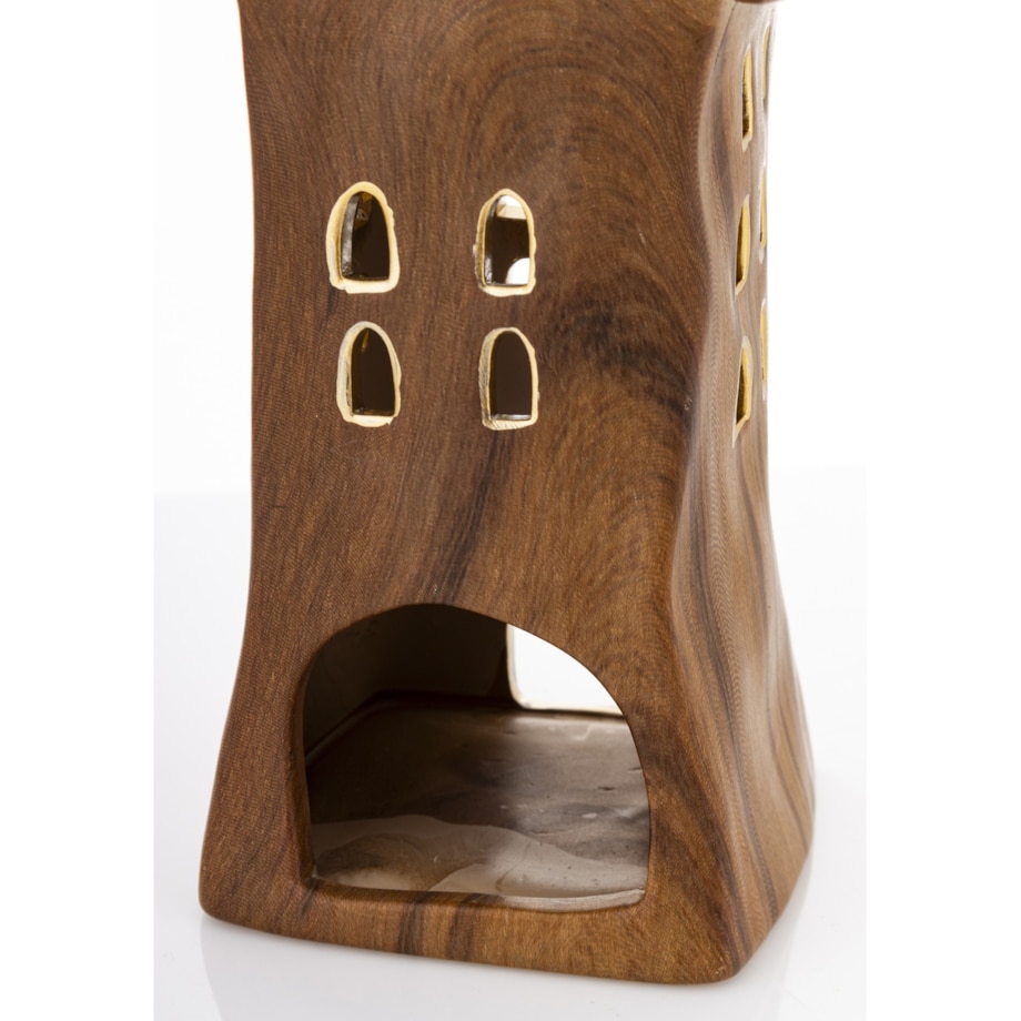 Dolomitowy domek na tea-lighty 20,5x9,5x9 cm brązowy big