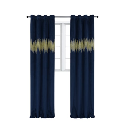 zasłona welurowa ecg gold 140x250 cm granatowy