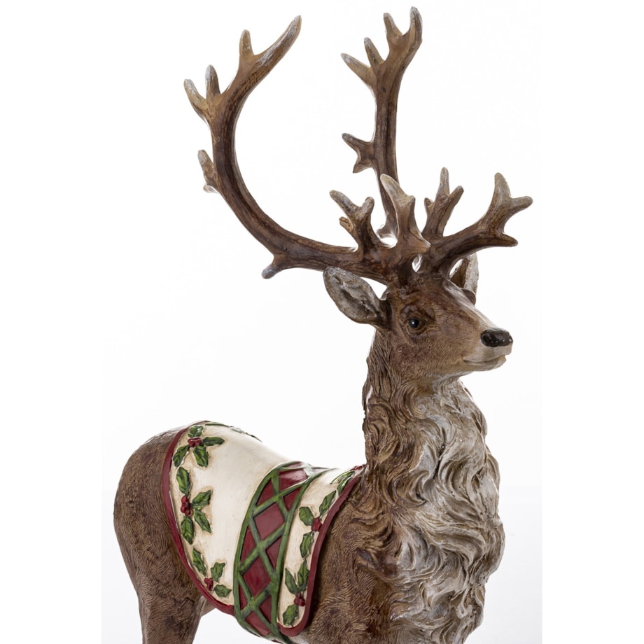 Figurka - stojący jeleń 35x9,5x22 cm OLEN z białą derką