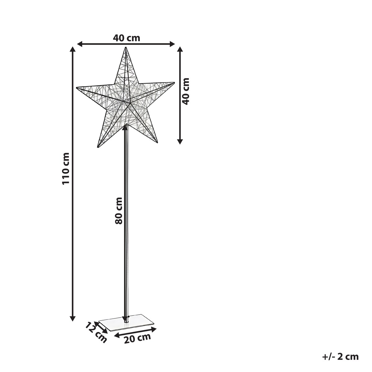 Dekoracja ogrodowa LED SANNAN Gwiazda 110 cm Czarny