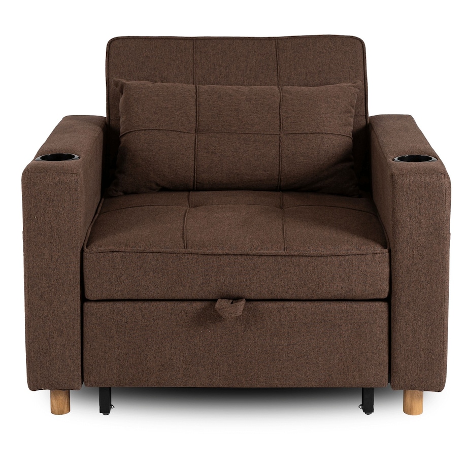 Amerykanka Fotel Rozkładany Sofa Do Spania Wypoczynkowy Brązowy SOLOR