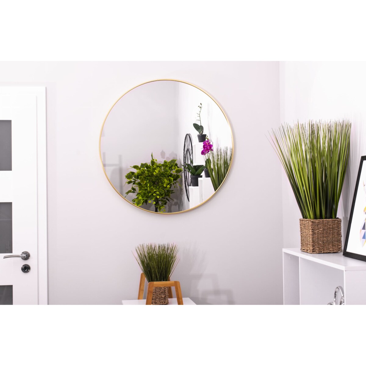 Lustro 70 Cm Złota Rama