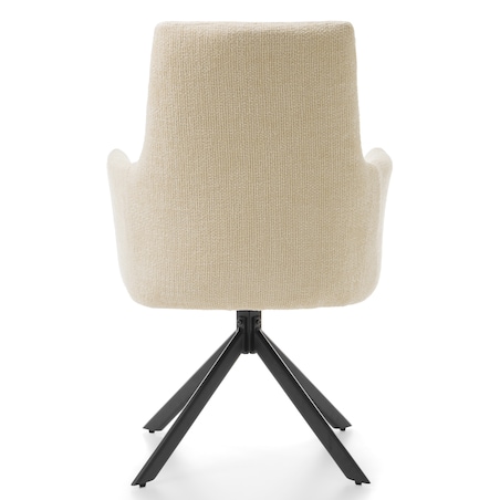 Krzesło tapicerowane szenilowe welurowe glamour do salonu TITO jasnobeżowe