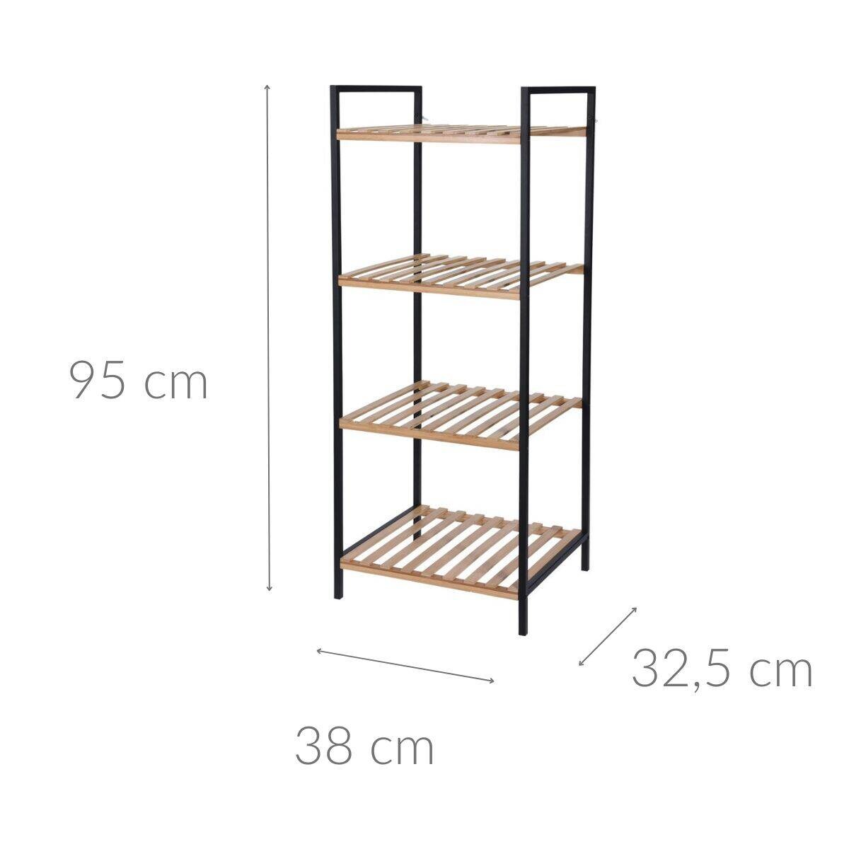 Regał łazienkowy, 4 poziomy, bambusowy, organizer do łazienki