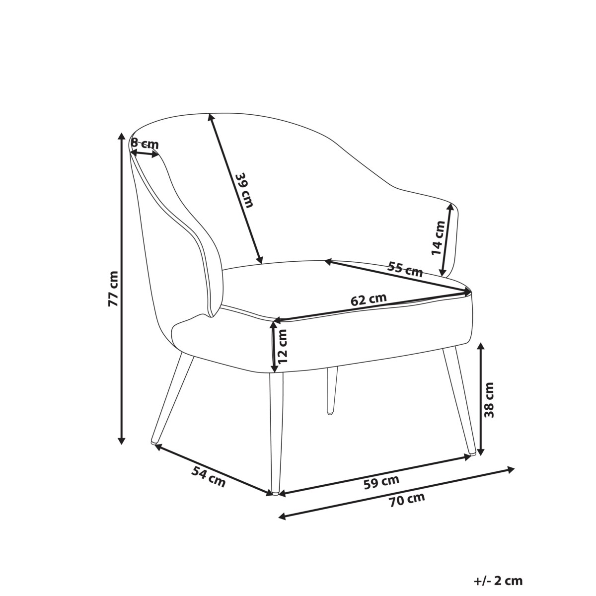 Fotel KAYLA Boucle Złamana biel