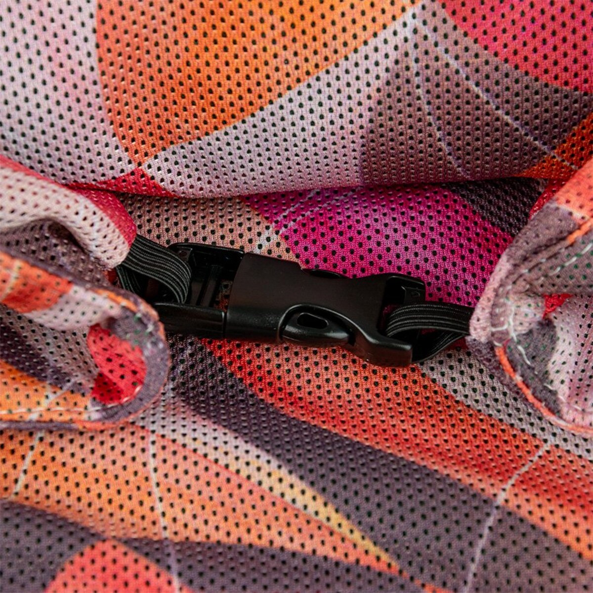 Torba na zakupy zielona-pomarańczowa ze sprzączką