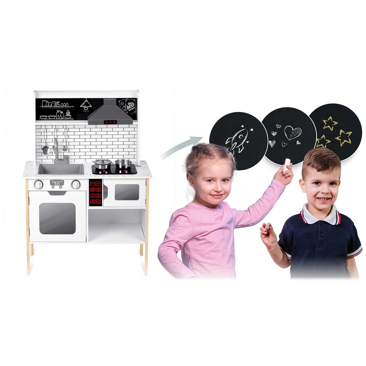 Kuchnia drewniana dla dzieci Ricokids z akcesoriami