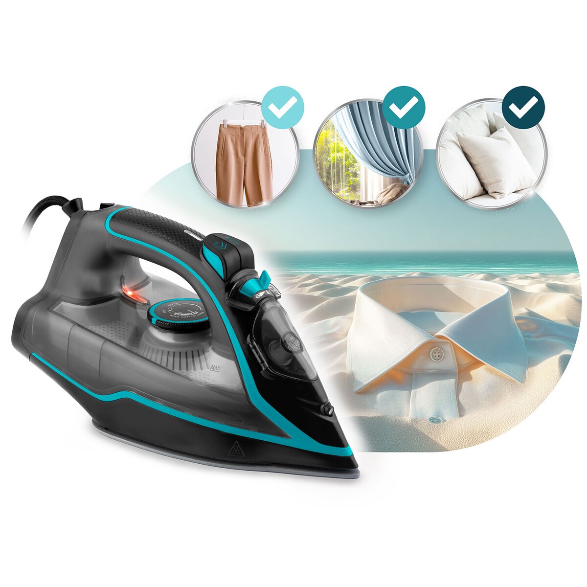 Żelazko parowe Berdsen BD-331 2600W ceramiczna powłoka praca w pionie 333101