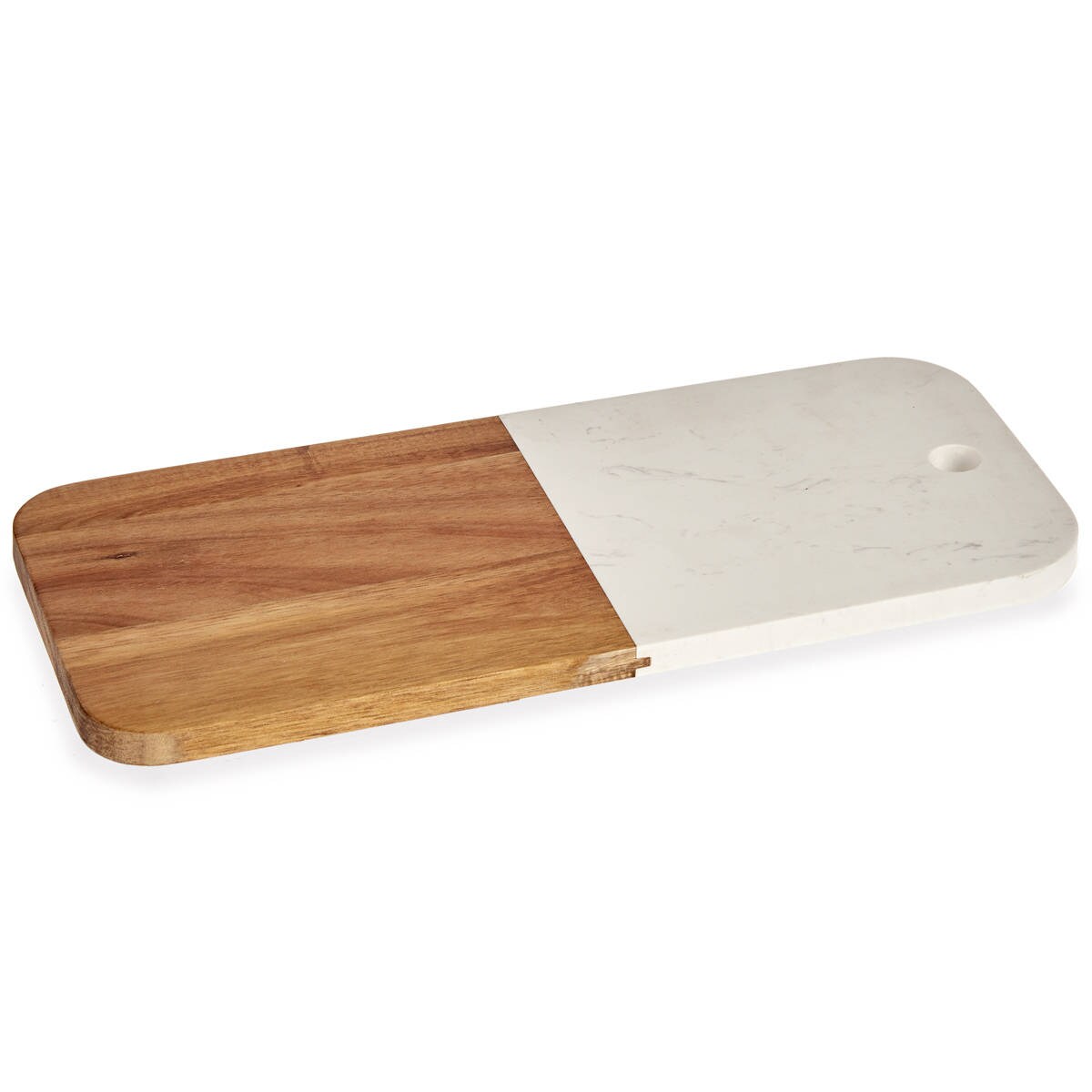 Deska do serwowania, marmur i drewno, 38 x 18 cm