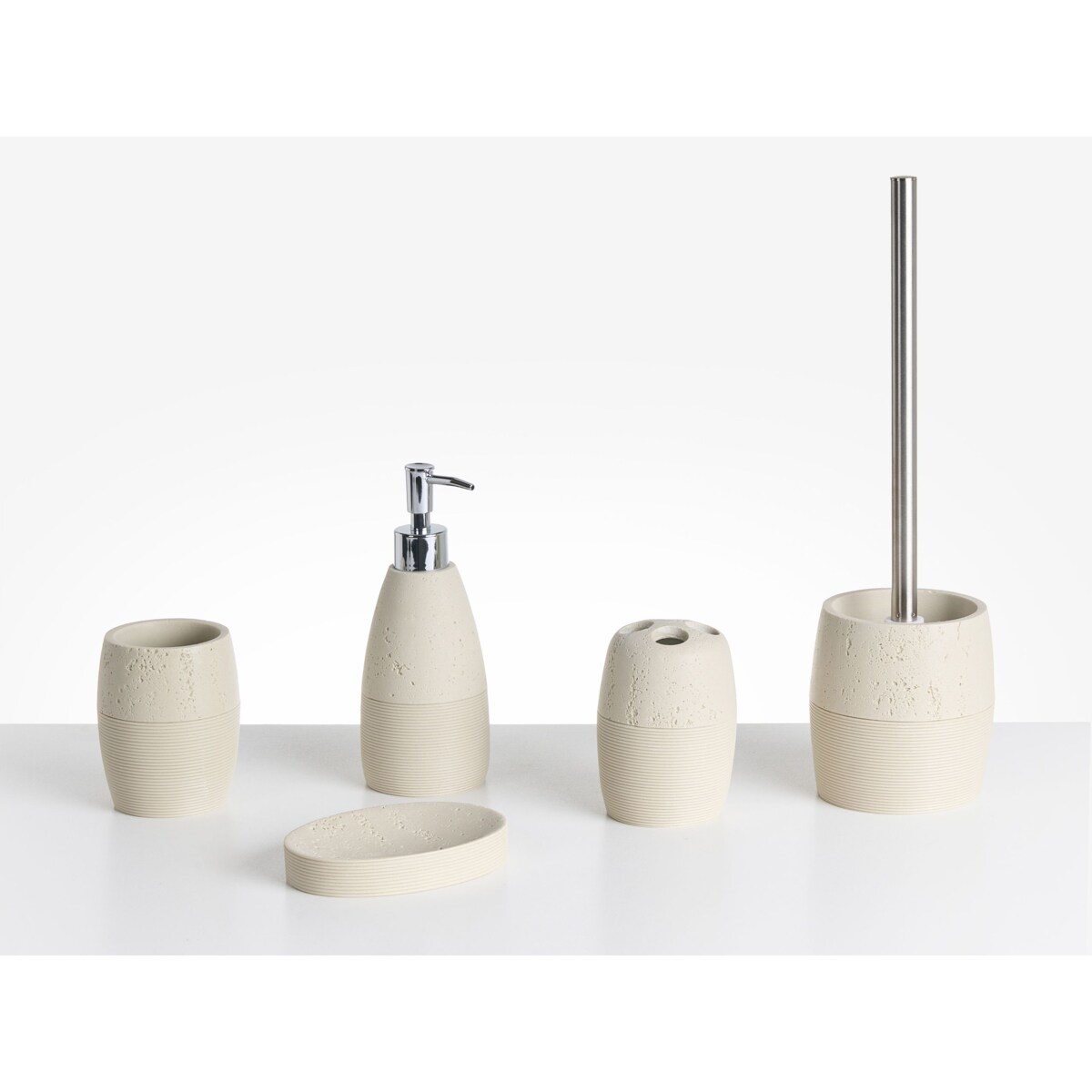 Zestaw akcesoriów łazienkowych 5 elementów YARAPA Jasnobeżowy