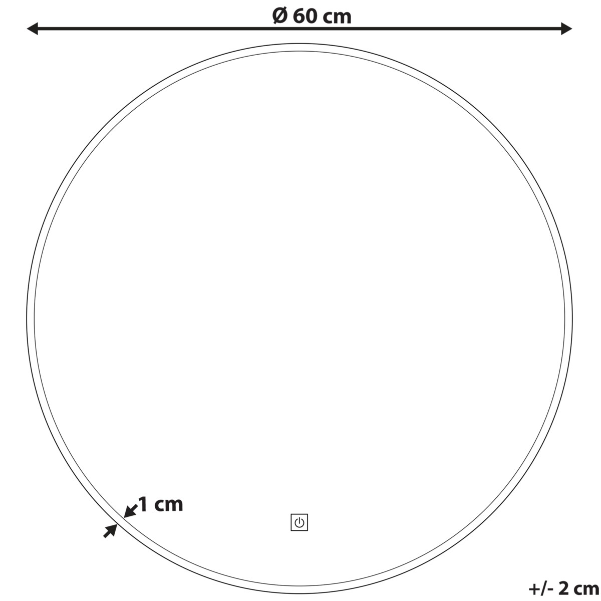 Lustro łazienkowe LED CALLAC 60 cm 60 cm Srebrny