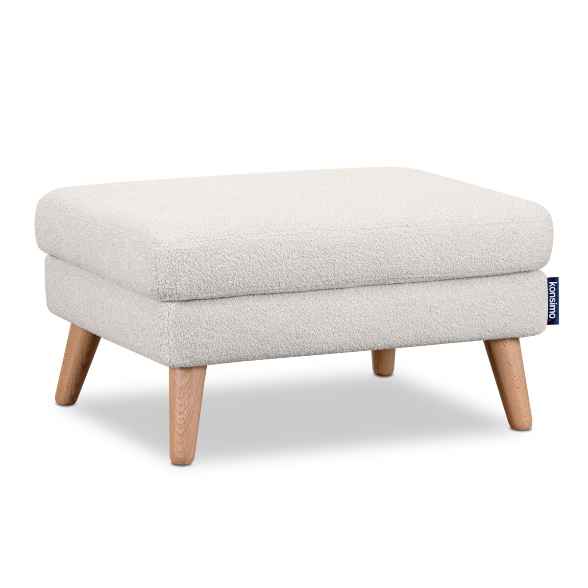 KONSIMO TAGIO Skandynawska pufa z białej tkaniny z owczej wełny