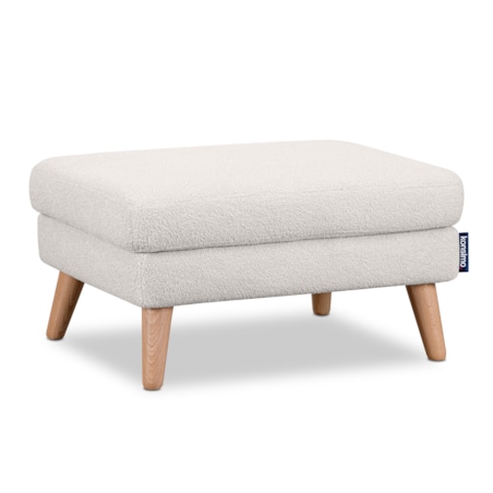 KONSIMO TAGIO Skandynawska pufa z białej tkaniny z owczej wełny