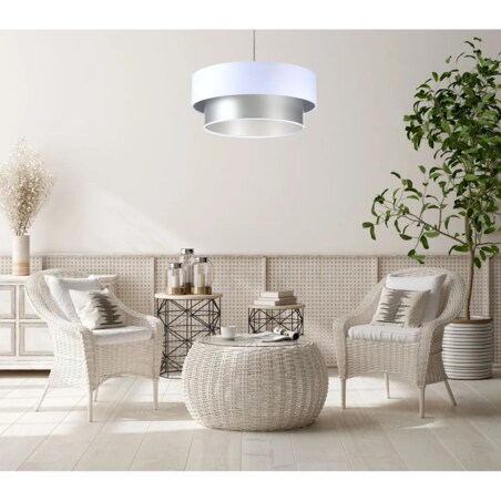 Lampa wisząca DOUBLE WHITE 40 biała/srebrna
