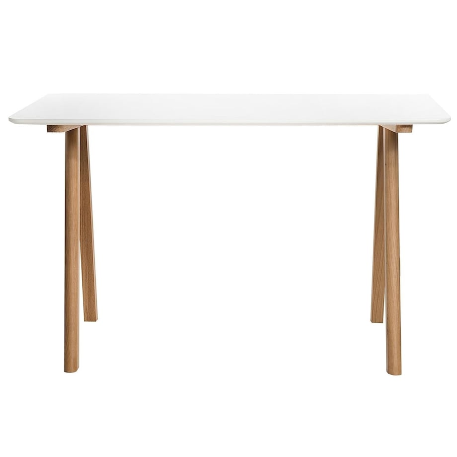 Biurko białe, drewniane nogi Tunn