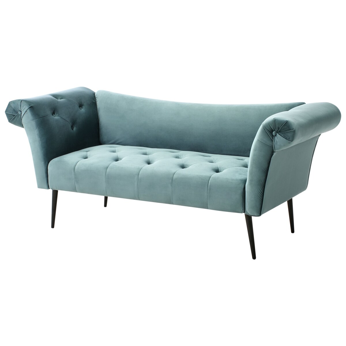 Szezlong NANTILLY Welur Lazurowy