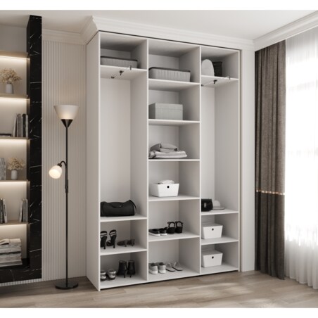 Szafa trzydrzwiowa Como 3 160 gł.40 biały+czarny