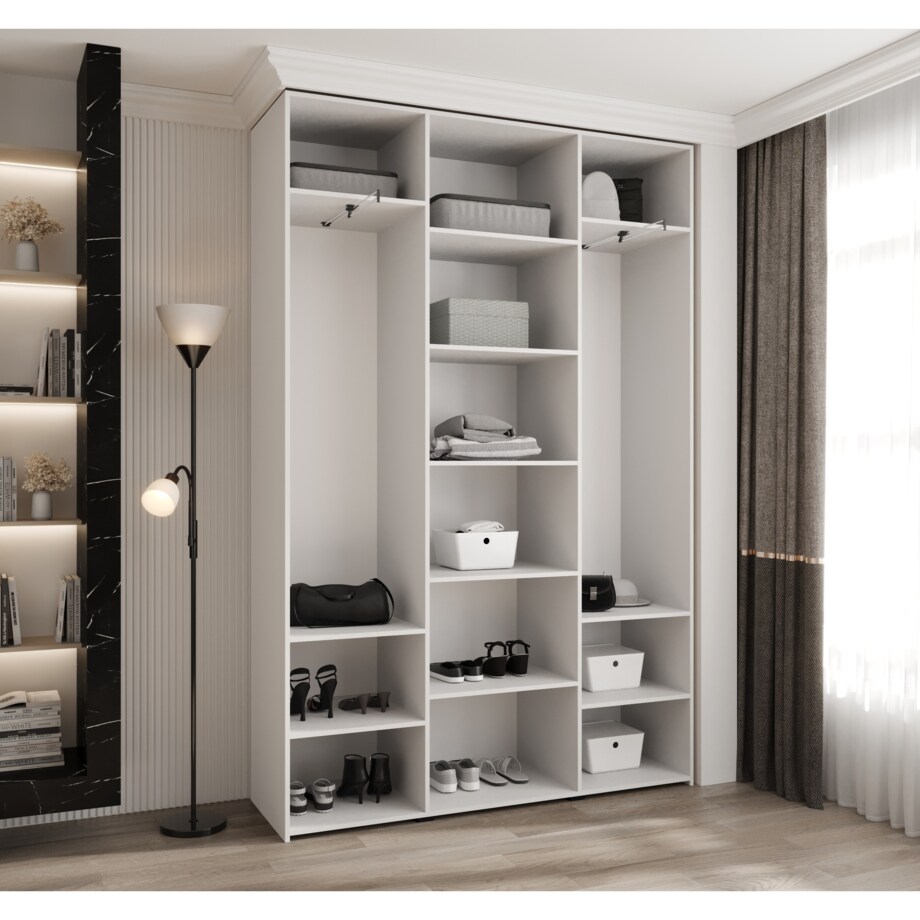 Szafa trzydrzwiowa Como 3 160 gł.40 biały+czarny