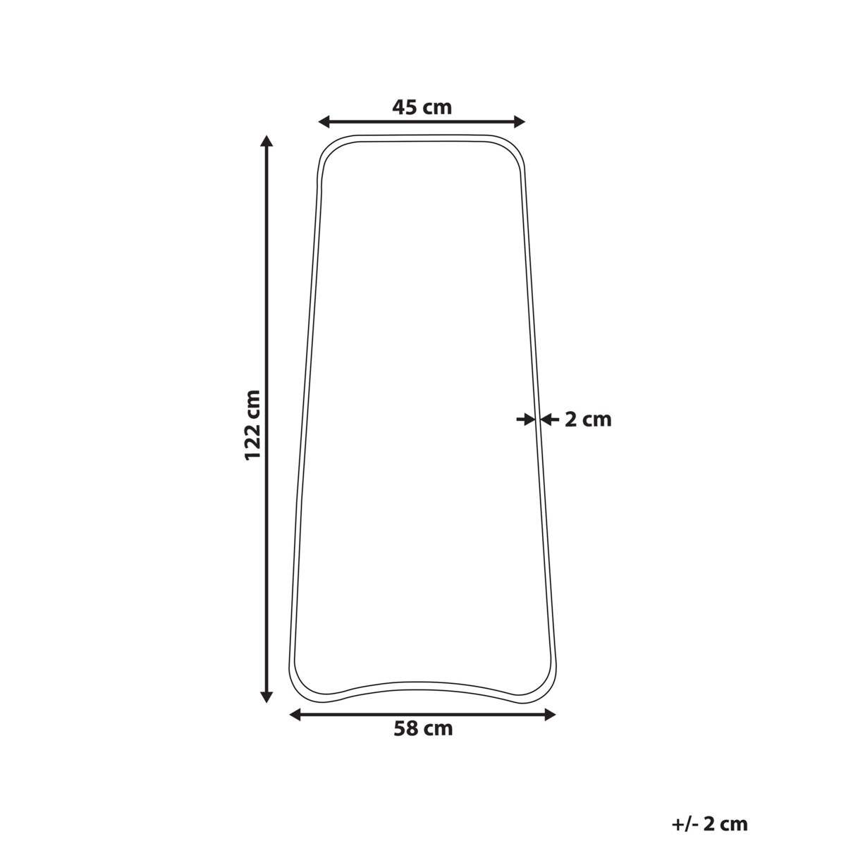 Metalowe lustro ścienne 58 x 122 cm złote LEVET