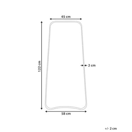 Metalowe lustro ścienne 58 x 122 cm złote LEVET