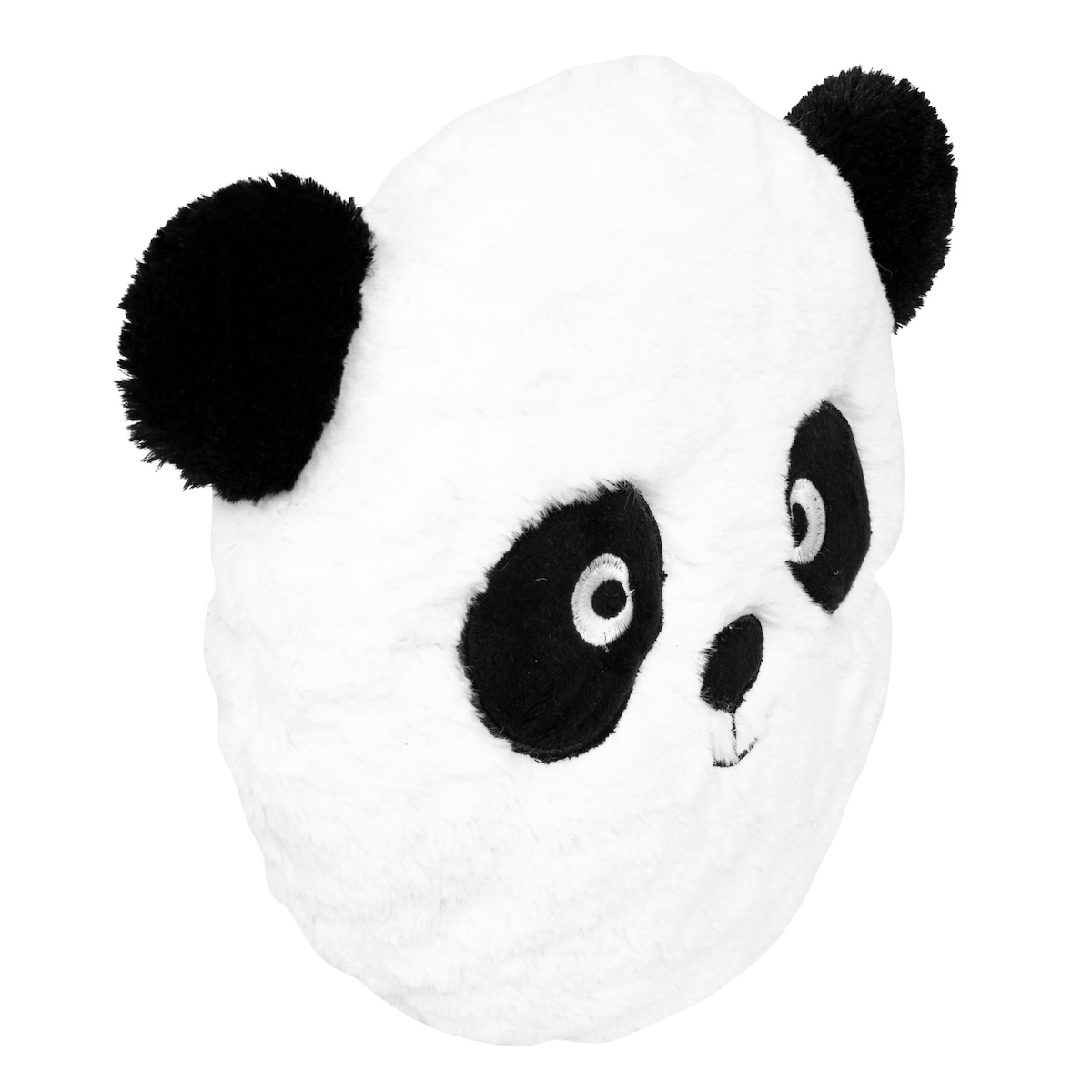 Okrągła poduszka PANDA z uszami, Ø 27 cm, kolor biały, poliester