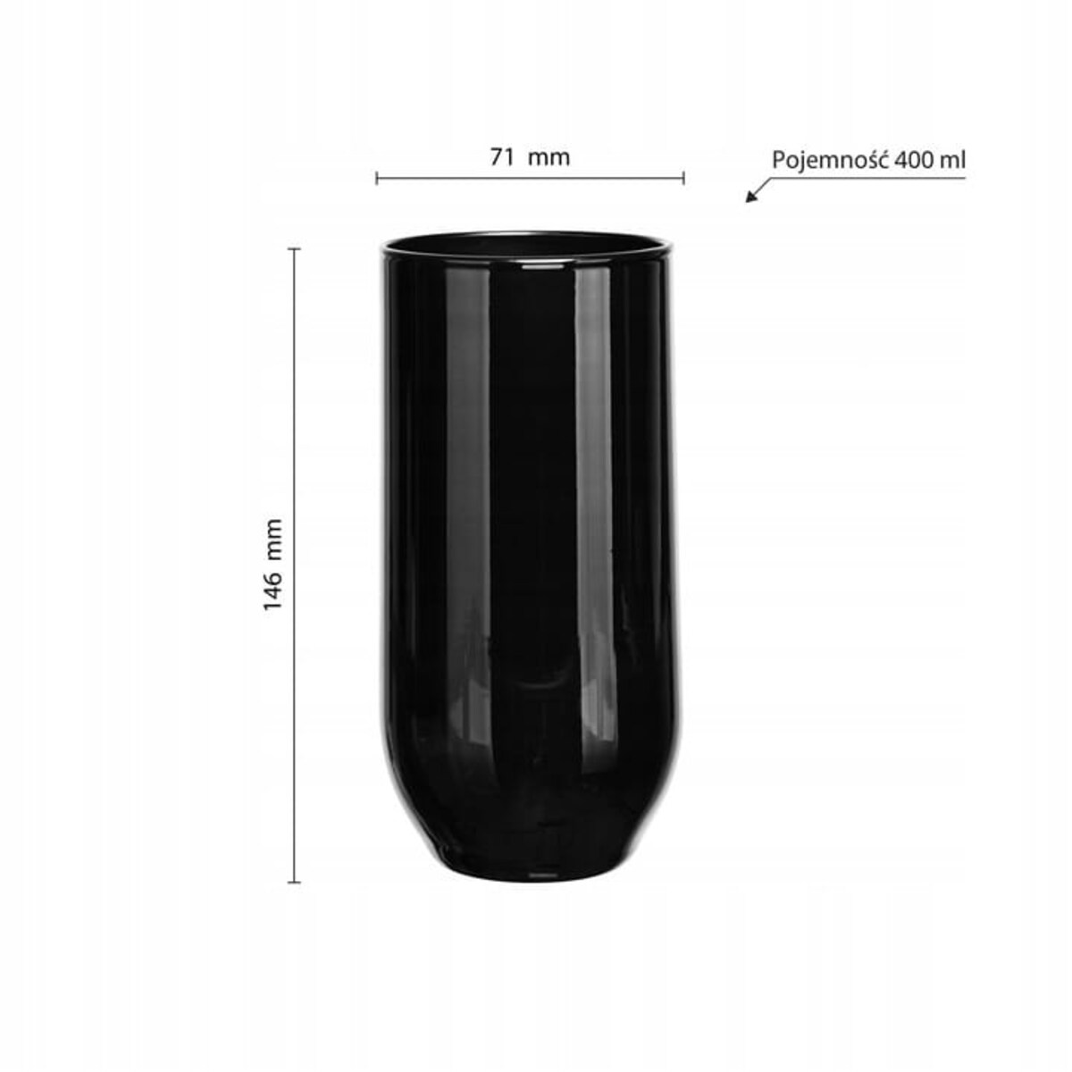 Szklanka Czarna Wysoka 400 ml , Drinki Soki Koktajl