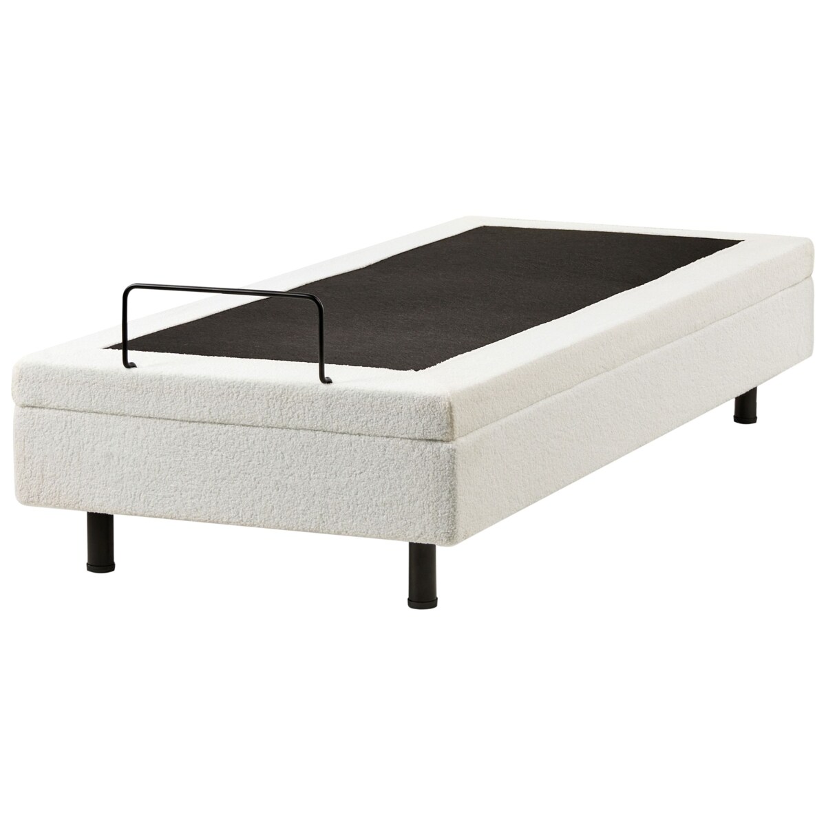 Łóżko regulowane bez zagłówka Boucle DUKE 80 x 200 cm Złamana biel