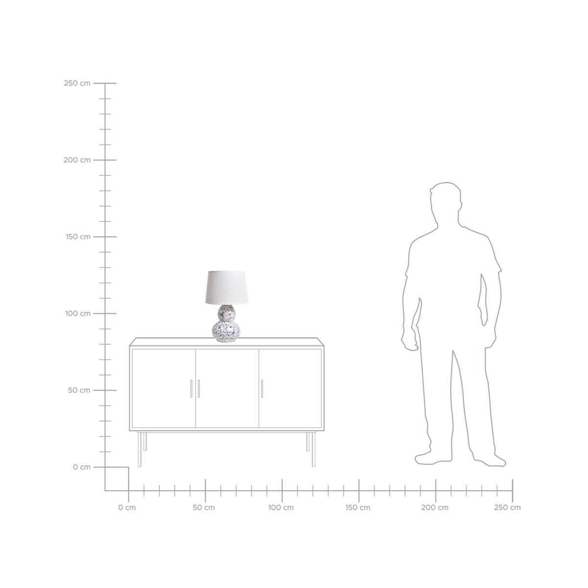 Lampa stołowa MACAL Ceramika Biały/ niebieski