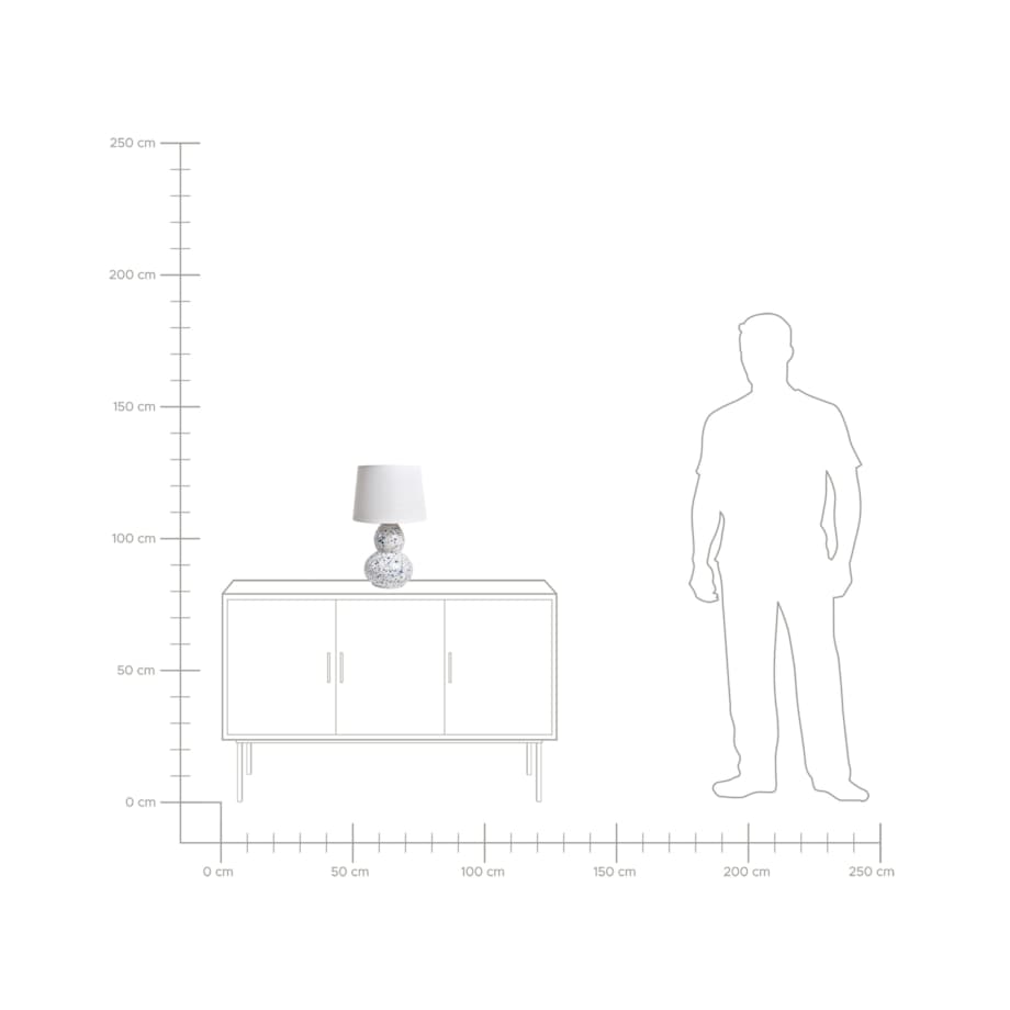 Lampa stołowa MACAL Ceramika Biały/ niebieski