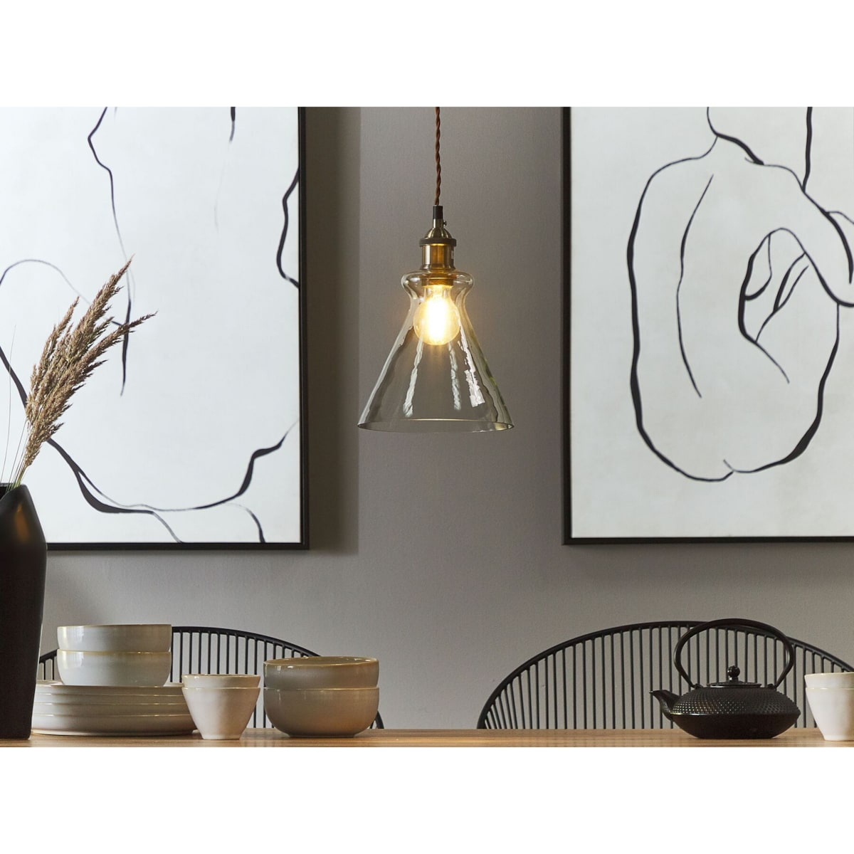 Lampa wisząca szklana BERGANTES