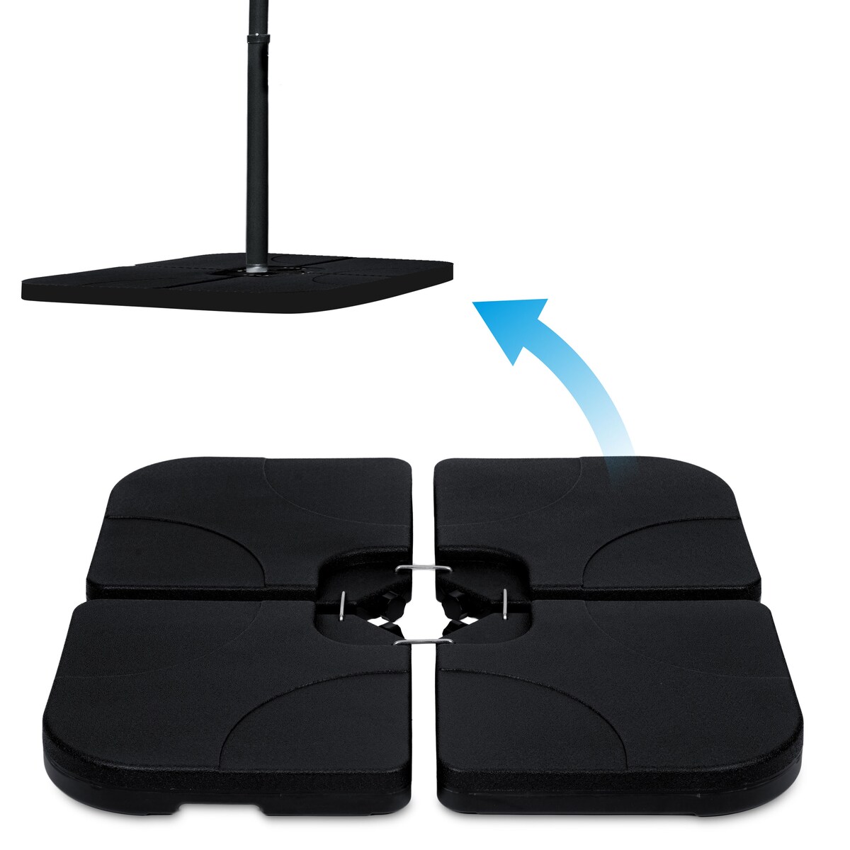 Podstawa parasola ogrodowego stojak obciążnik baza czarna Plonos 50x50x7,5cm