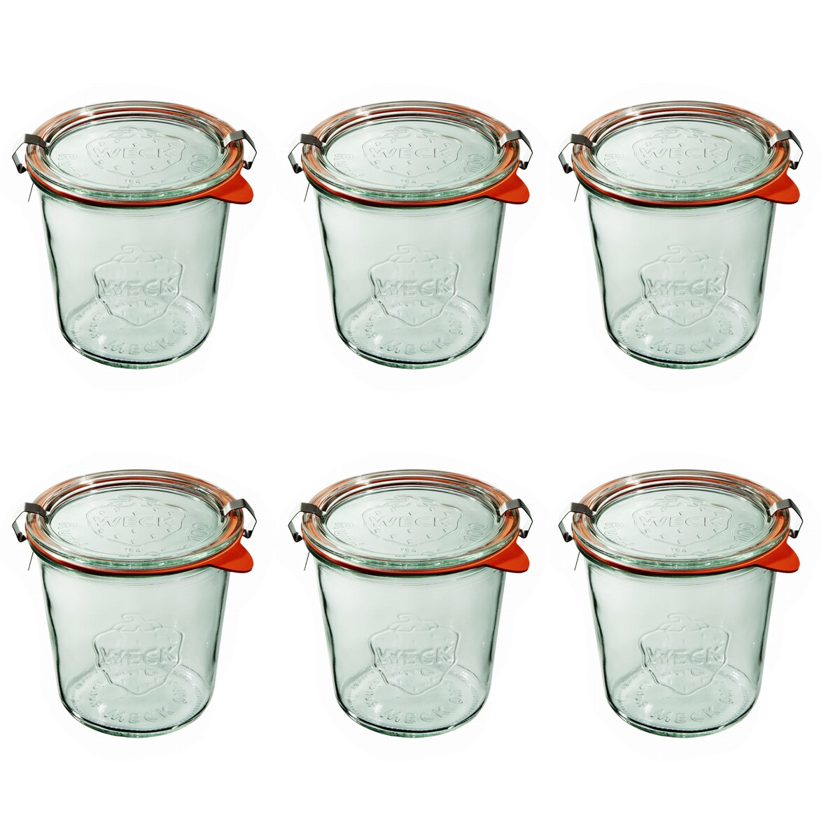 Słoik mold 580 ml z Pokrywą, Uszczelką i Zapinkami 6 szt Weck