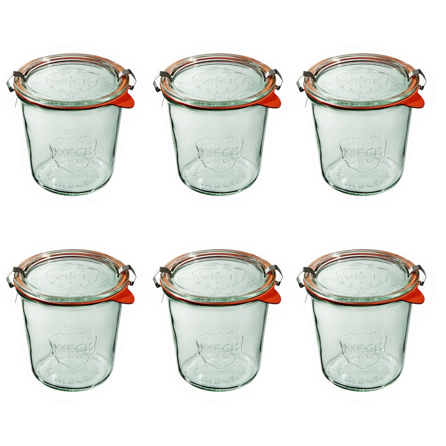 Słoik mold 580 ml z Pokrywą, Uszczelką i Zapinkami 6 szt Weck