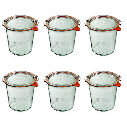 Słoik mold 580 ml z Pokrywą, Uszczelką i Zapinkami 6 szt Weck