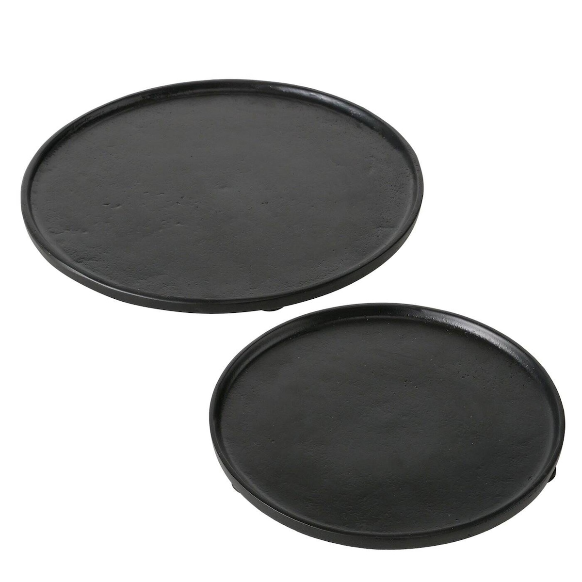 Tace dekoracyjne czarne VALOMI, metalowe, 2 sztuki