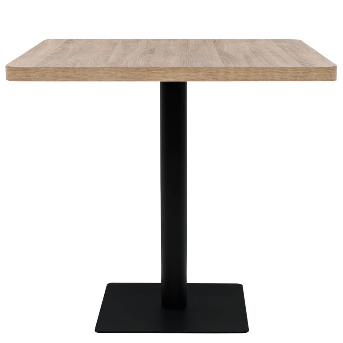 vidaXL Stolik bistro z MDF na stalowej podstawie, 80x80x75 cm, dębowy