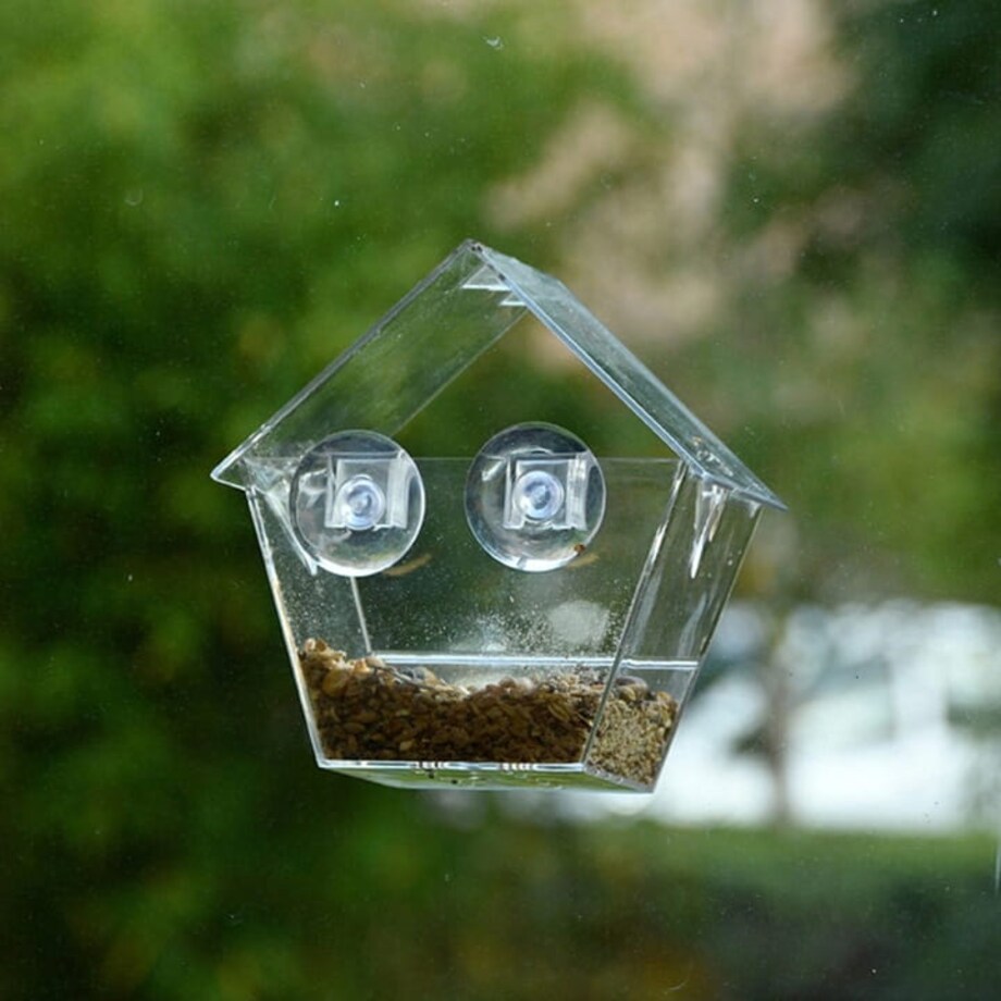 KARMNIK DLA PTAKÓW Przezroczysty transparentny na przyssawkach OKNO SZYBA