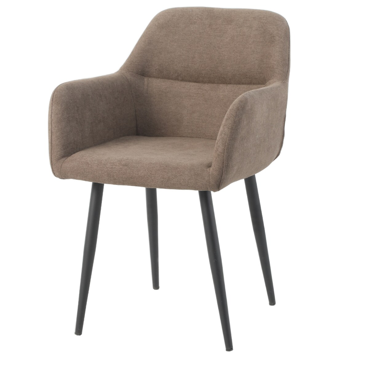 Krzesło brązowe VERDO tapicerowane na czarnych nogach