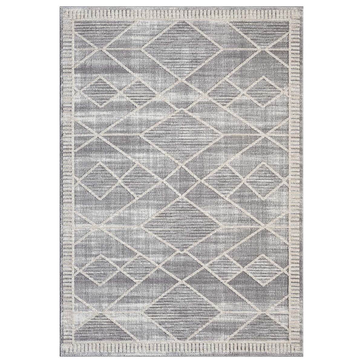 Dywan nowoczesny minimalistyczny high low Flaire 1780 szary geometryczny 80x300