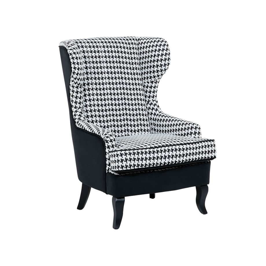 Fotel czarno-biały MOLDE