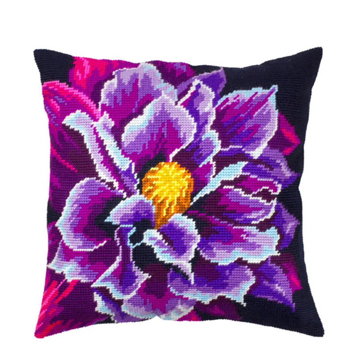 Haft krzyżykowy - Poduszka Dalia