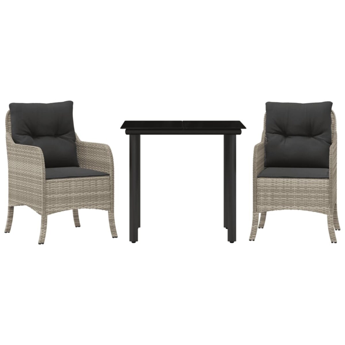 vidaXL 3-cz. zestaw mebli ogrodowych z poduszkami, szary rattan PE