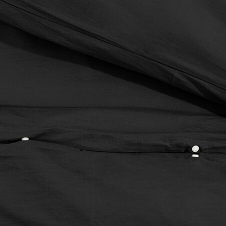 vidaXL Zestaw pościeli, czarny, 155x220 cm, lekka mikrofibra
