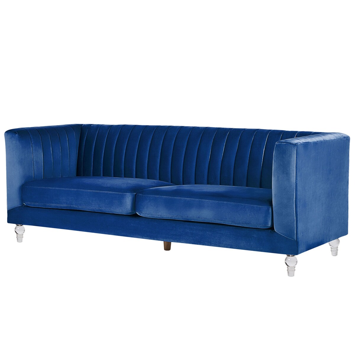 Sofa 3-osobowa welurowa niebieska ARVIKA