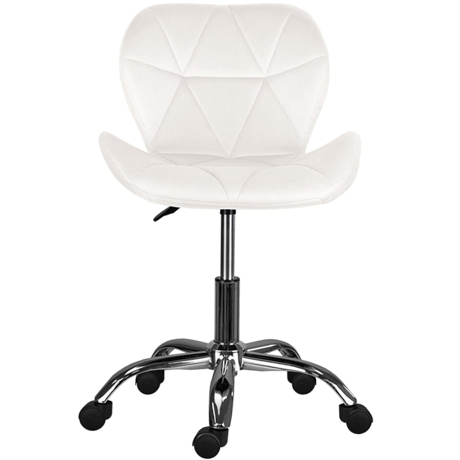 Krzesło biurowe fotel obrotowy regulowany welurowy beż