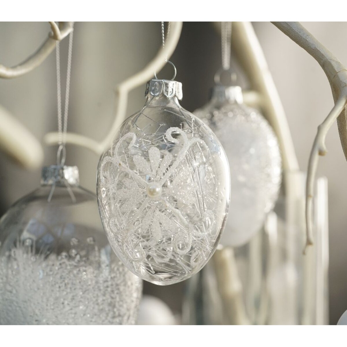VILLA ITALIA Bombka jajko szklane dekorowane 8,5 cm
