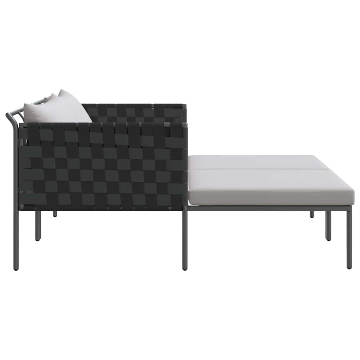 vidaXL Leżak z poduszką 2-osoba Antracyt 115 x 153 x 69.5cm Stal