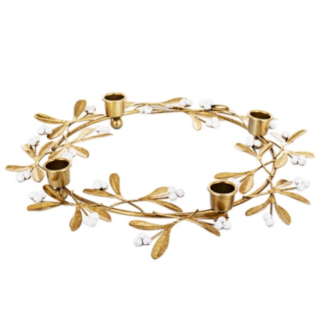 Świecznik metalowy na 4 świece złoty 4,5x32 cm CERCHIO