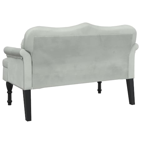 vidaXL Ławka z poduszkami Jasnoszara 120,5x65x75 cm Aksamitna