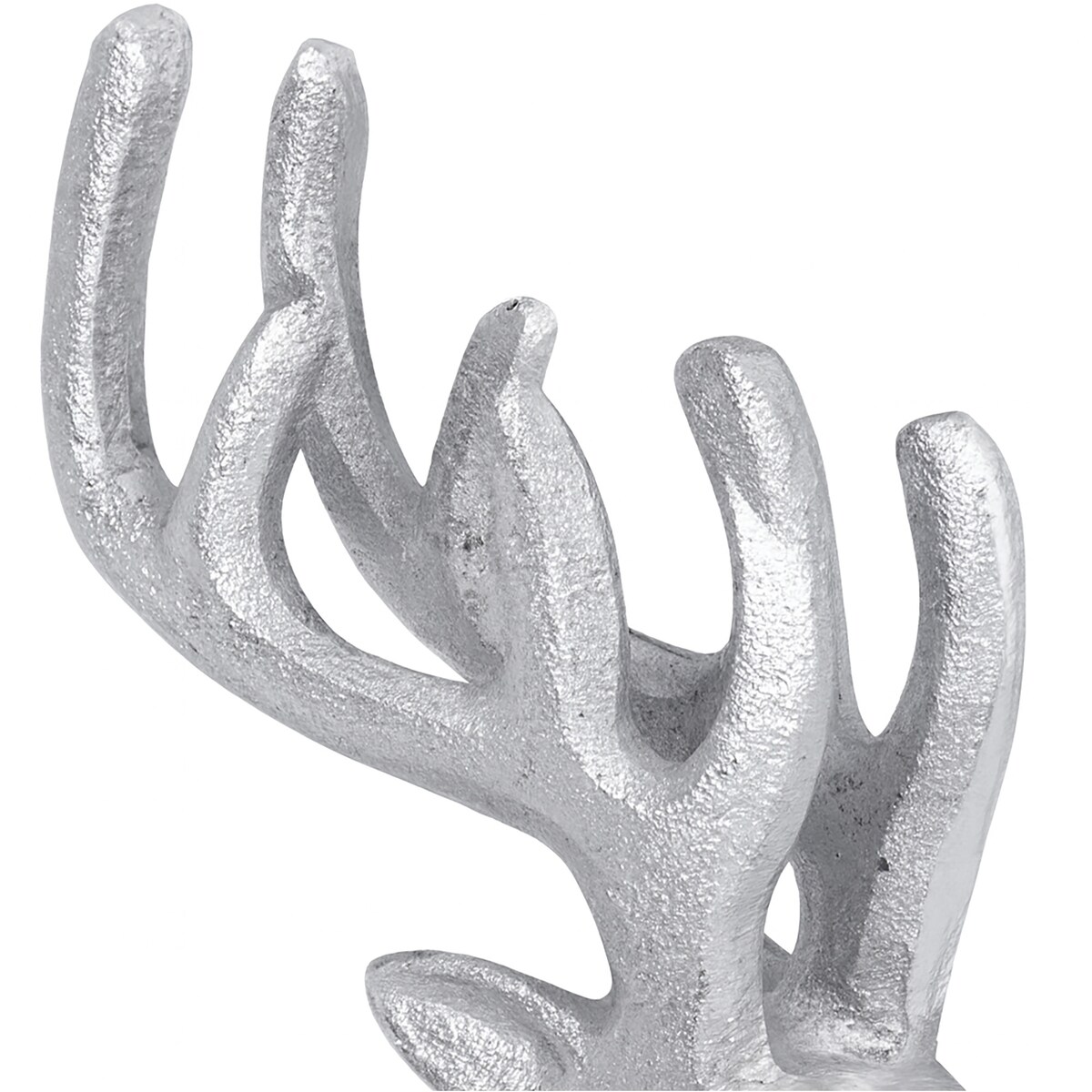 Renifer Figurka Duża Świąteczna Stojąca Dekoracja Ozdoba Srebrna 35 Cm